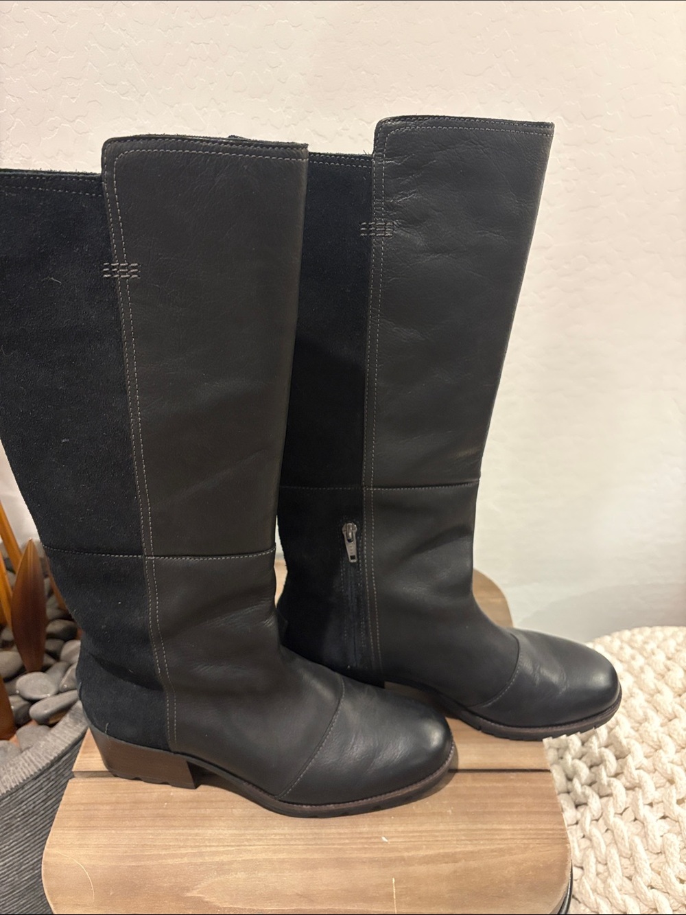 Sorel Black Over-the-Knee Leather Boots